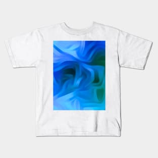 BLUE STYLISH MODERN DIGITAL ART PATTERN Kids T-Shirt